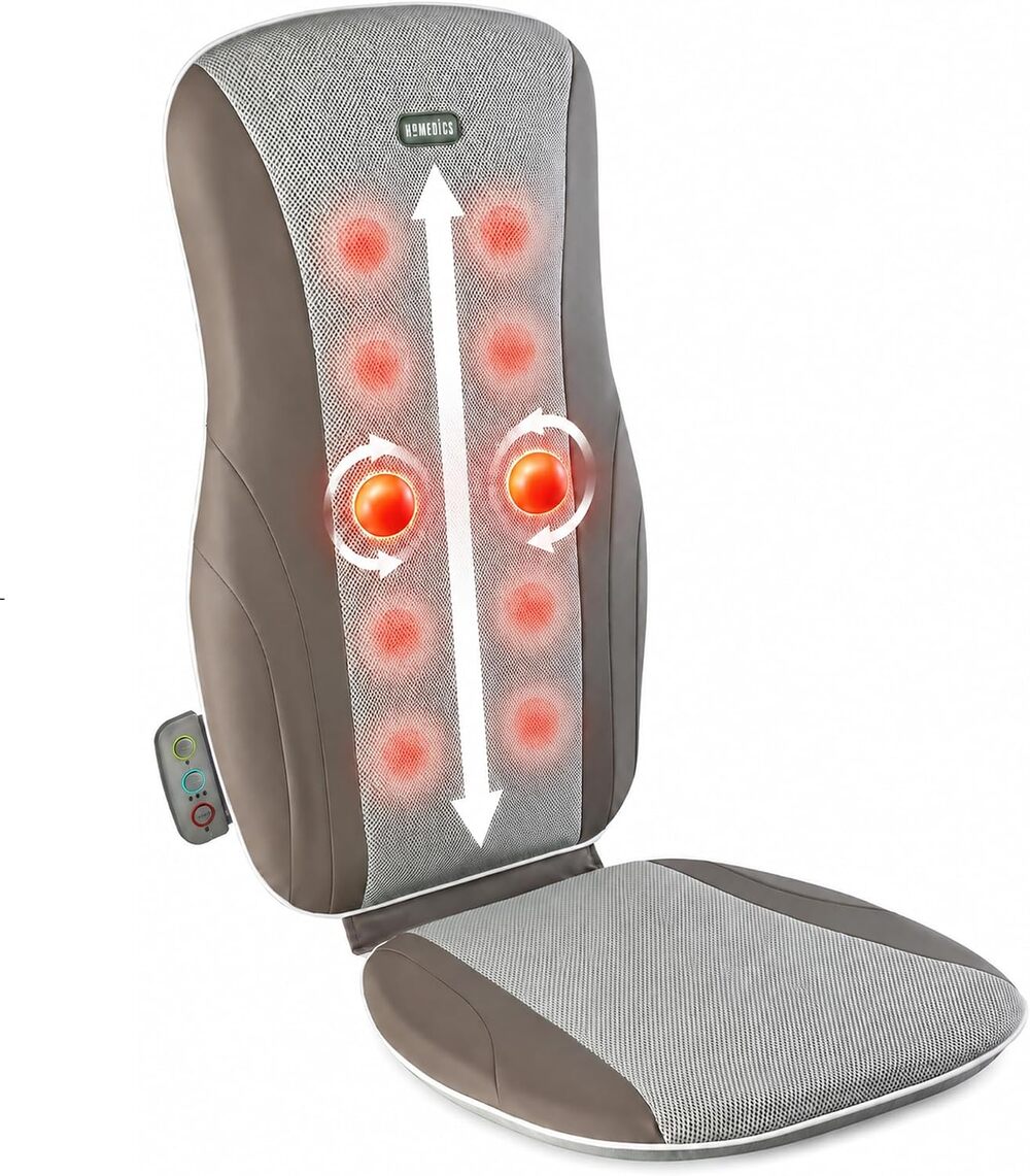 Homedics Shiatsu Back Massager Cushion w/ Heat Deep Kneading Chair Pad